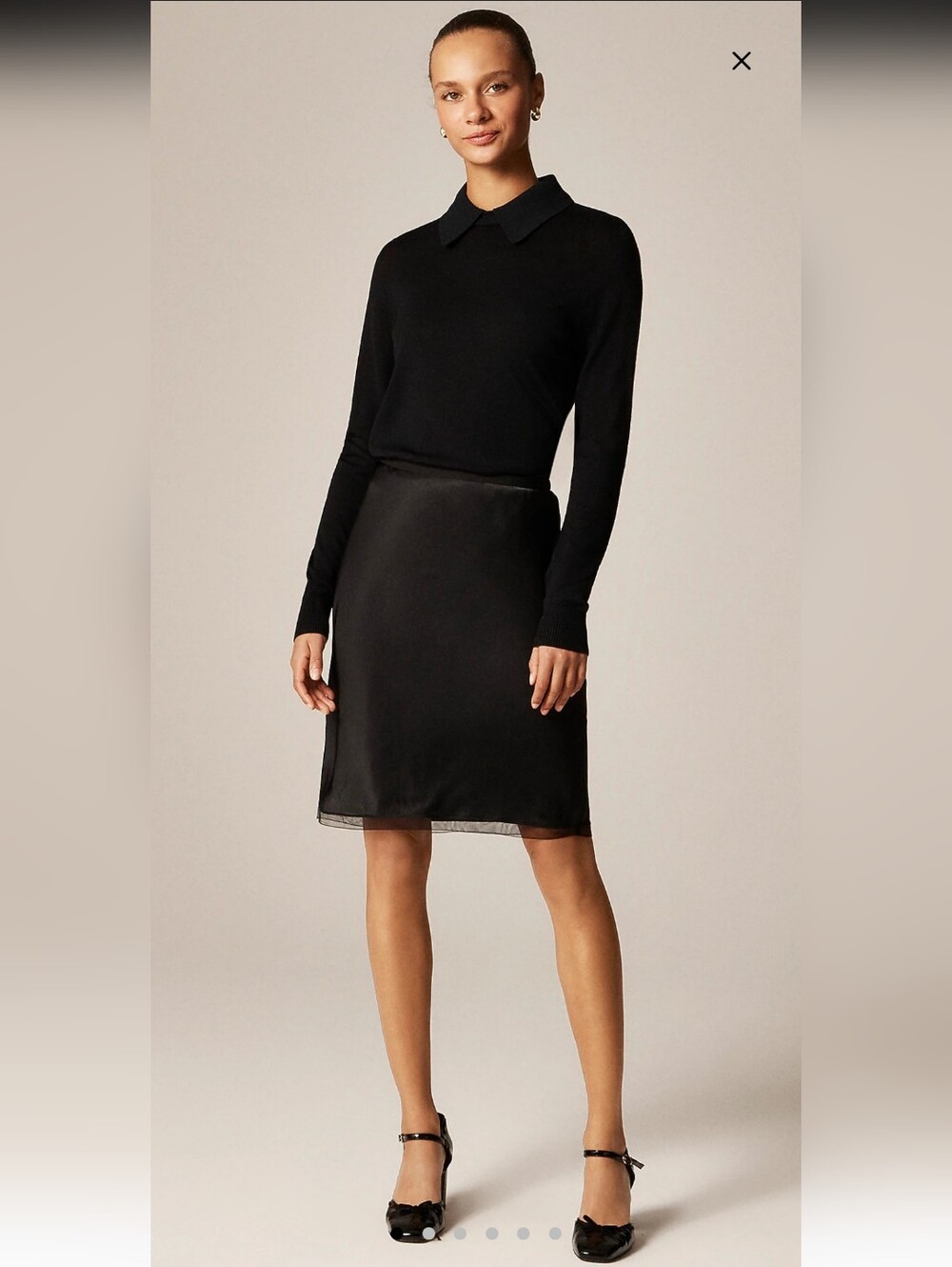 NWT J.CREW BLACK SATIN BIAS CUT SLIP SKIRT SZ M